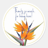 Bird of Paradiseの好意ステッカーありがとう ラウンドシール (正面)