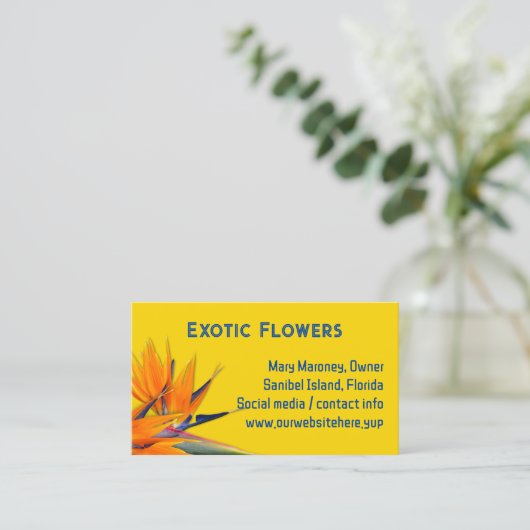 Bird of Paradiseイエロー名刺 名刺 (スタンド正面)