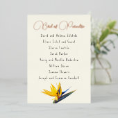 Bird of Paradiseゲストリストフォイルシーティングカード 箔招待状 (立ち正面)