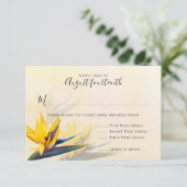 Bird of Paradiseハワイアン結婚のメニュー返信カード 出欠カード (スタンド正面)