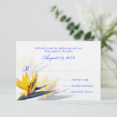 Bird of Paradiseハワイアン結婚の返信カード 出欠カード (スタンド正面)