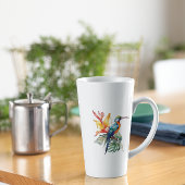 Bird of Paradise、カラフル幻想鳥'n flower カフェラテマグ