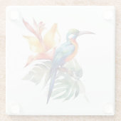 Bird of Paradise、カラフル幻想鳥'n flower ガラスコースター (裏面)