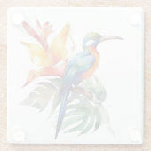Bird of Paradise、カラフル幻想鳥'n flower ガラスコースター (裏面)