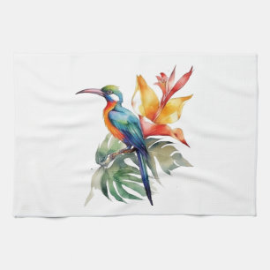 Bird of Paradise、カラフル幻想鳥'n flower キッチンタオル