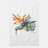 Bird of Paradise、カラフル幻想鳥'n flower キッチンタオル (縦)