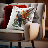 Bird of Paradise、カラフル幻想鳥'n flower クッション