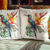 Bird of Paradise、カラフル幻想鳥'n flower クッション