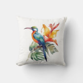 Bird of Paradise、カラフル幻想鳥'n flower クッション (正面)