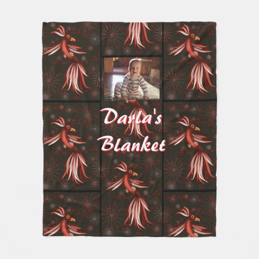 Bird of Paradise フリースブランケット (正面)