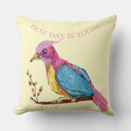 Bird of Paradise | Best Day Is Today  Throw Pillow クッション