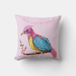 Bird of Paradise | Best Day Is Today  Throw Pillow クッション