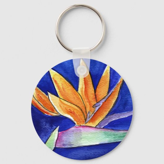 Bird of Paradise Flower 絵画's Art Keychain キーホルダー (正面)