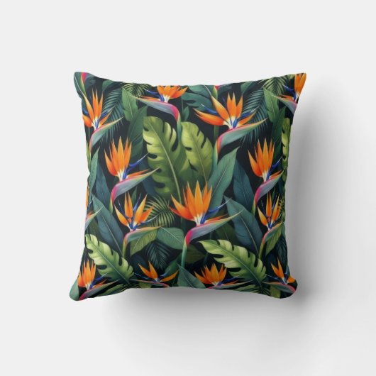 Bird of Paradise Flower Pattern クッション (裏面)