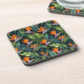 Bird of Paradise Flower Pattern Coasters コースター (左側)