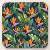Bird of Paradise Flower Pattern Coasters コースター (正面)
