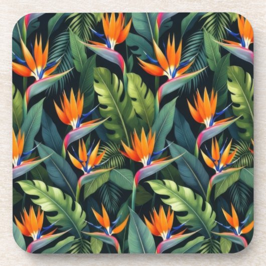 Bird of Paradise Flower Pattern Coasters コースター (正面)