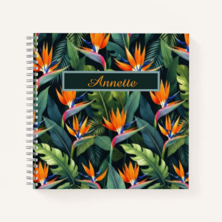 Bird of Paradise Flower Pattern Personalized ノートブック