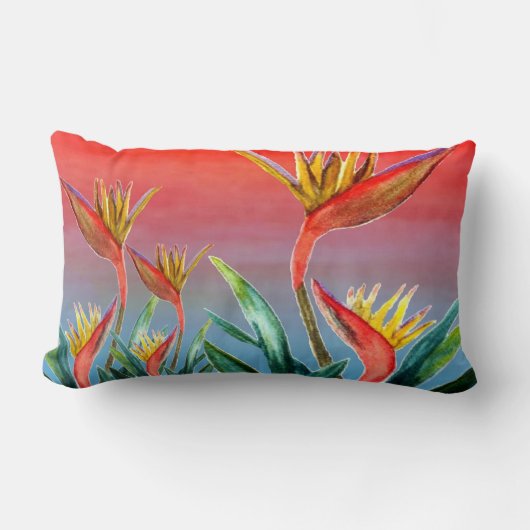 Bird of Paradise Lumbarアートの枕 ランバークッション (正面)