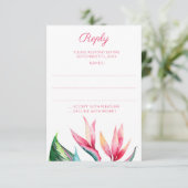 Bird of Paradise Monogram結婚の返信カード 出欠カード (スタンド正面)