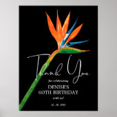 Bird of Paradise on Black Birthday Partyありがとう ポスター (正面)