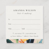 Bird Of Paradise Painted Floral Gift Certificate スクエア名刺 (裏面)