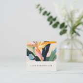Bird Of Paradise Painted Floral Gift Certificate スクエア名刺 (スタンド正面)
