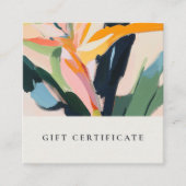Bird Of Paradise Painted Floral Gift Certificate スクエア名刺 (正面)
