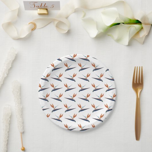 Bird of Paradise pattern on paper party plate ペーパープレート (ウェディング)