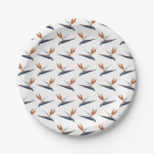 Bird of Paradise pattern on paper party plate ペーパープレート (正面)