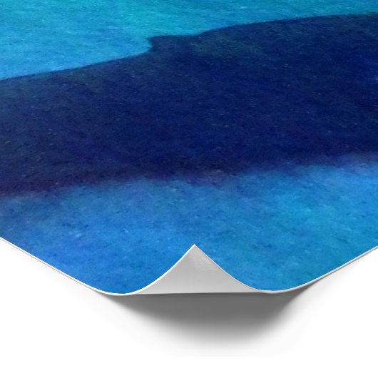 Bird of Paradise Strelitzia水彩花絵 ポスター (角)