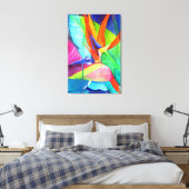 Bird of Paradise Strelitzia花水彩画 キャンバスプリント (インサイチュ (寝室))