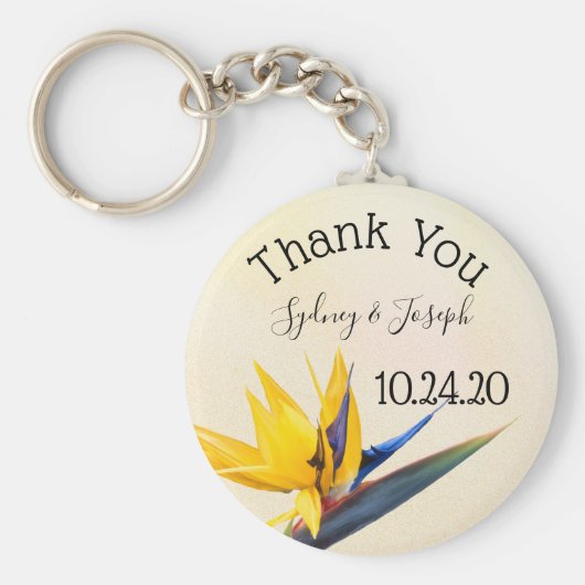 Bird-of-paradise Thank You Key Ring Favor キーホルダー (正面)