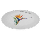 Bird of Paradise Watercolor, custom カッティングボード (角)