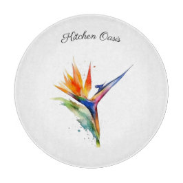 Bird of Paradise Watercolor, custom カッティングボード