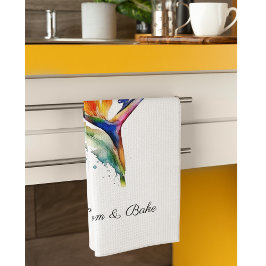 Bird of Paradise Watercolor, custom キッチンタオル