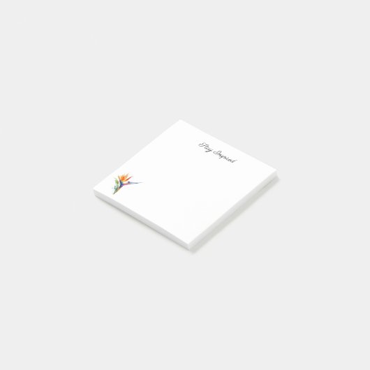 Bird of Paradise Watercolor, custom ポストイット (アングル)