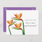 Bird of Paradise Wedding日付はがきを保存 案内ポストカード (正面/裏面)