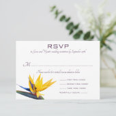 Bird of Paradise Whiteのメ結婚ニュー返信カード 出欠カード (スタンド正面)