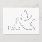 Bird of PeaceミニマモダンリストDove 1フォトホワイト シーズンポストカード (正面)