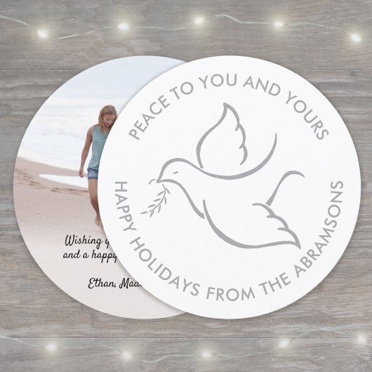 Bird of Peace Doveモダン Roundユニーク One Photo シーズンカード