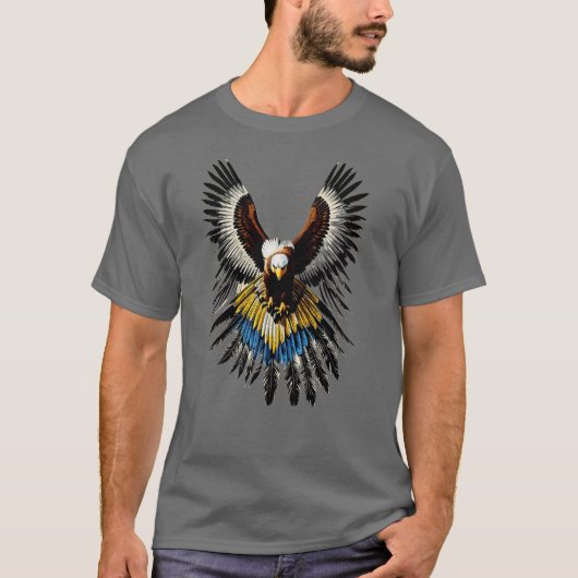 Bird of Prey in War Feather T-Shirt Tシャツ (正面)