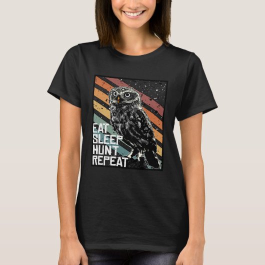 Bird Of Prey Raptor Eat Sleep Hunt Repeat Burrowin Tシャツ (正面)