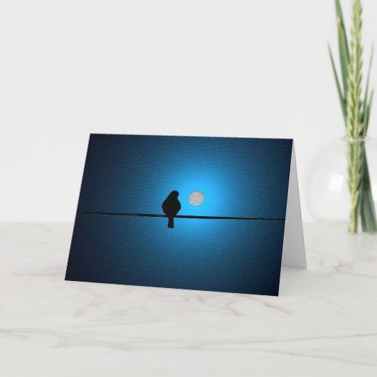 Bird on a 考える Wire /'s of you Greeting Card カード (正面)