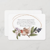 Bird on a Branch悔やみや弔慰サンキューカード サンキューカード (正面/裏面)