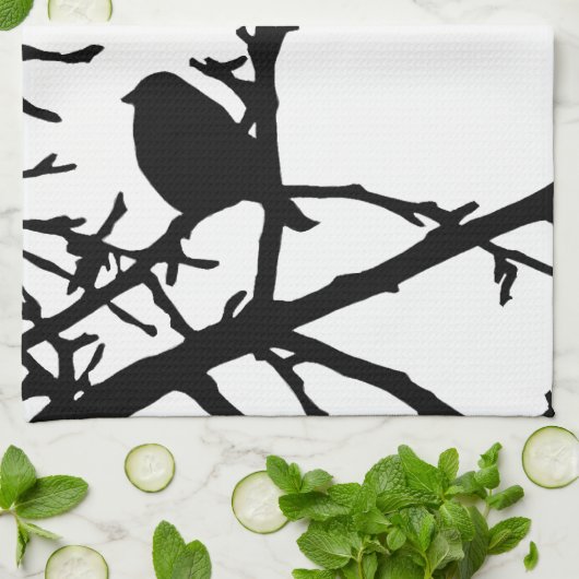 Bird on a branch キッチンタオル (折り畳み)