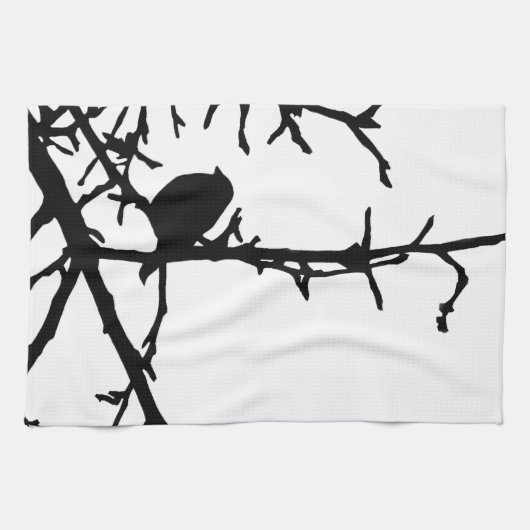 Bird on a branch キッチンタオル (横)