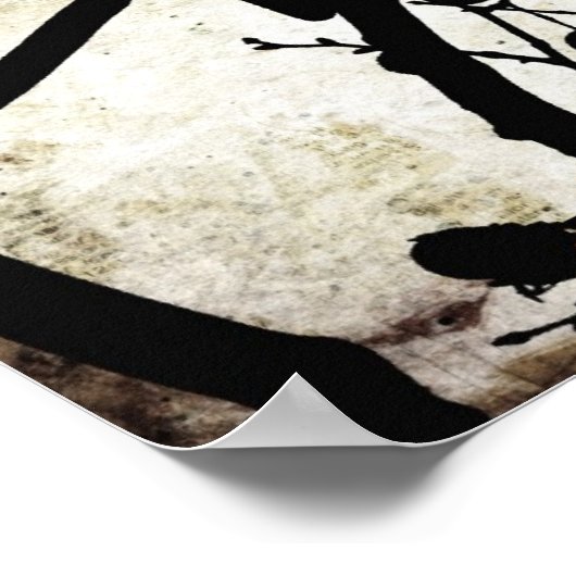 Bird on a branch ポスター (角)