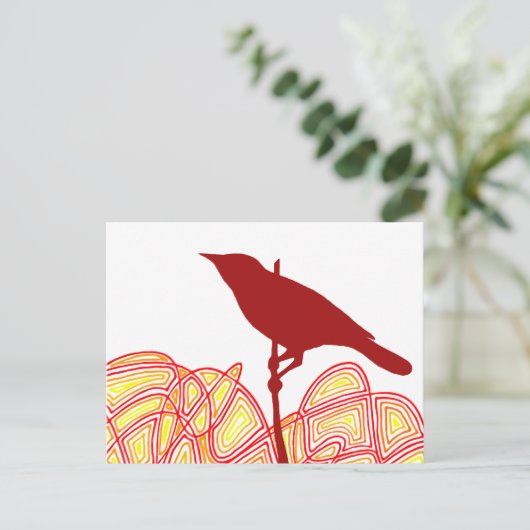 Bird on a branch ポストカード (スタンド正面)