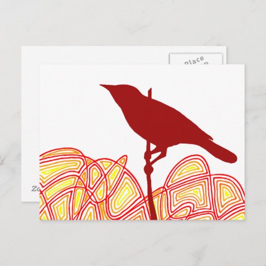 Bird on a branch ポストカード (正面/裏面)